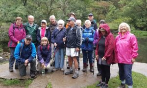 Group outdoors preparing to take part in a Hunted team building challenge in the Peak District.