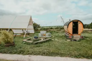 Outdoor sauna experience for groups visiting the Peak District
